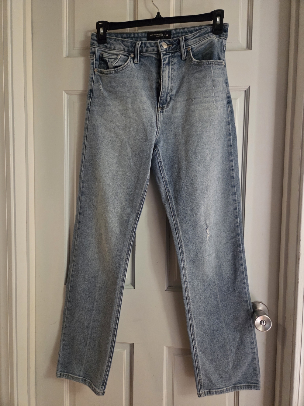 Just Black Denim High-Rise Straight Leg Light Wash Jeans Size 29/10